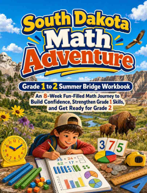 South Dakota Summer Bridge Grade 1 to 2 Math: 8 Weeks of Daily Practice