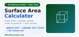 Surface Area Calculator (Cube, Cylinder, Sphere…)