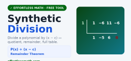 Synthetic Division Calculator (Free, Step-by-Step)