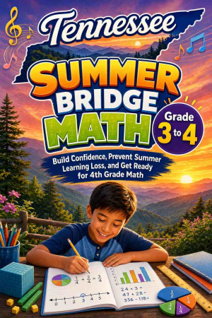 Tennessee Summer Bridge Grade 3 to 4 Math: 8 Weeks of Daily Practice