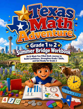 Texas Summer Bridge Grade 1 to 2 Math: 8 Weeks of Daily Practice