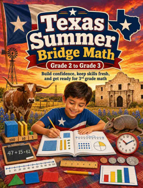 Texas Summer Bridge Grade 2 to 3 Math: 8 Weeks of Daily Practice