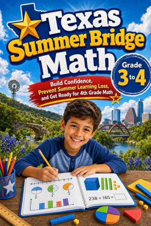 Texas Summer Bridge Grade 3 to 4 Math: 8 Weeks of Daily Practice