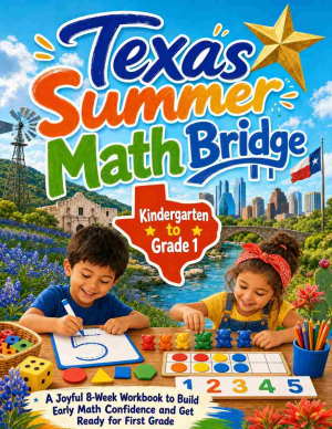 Texas Summer Bridge K to Grade 1 Math: 8 Weeks of Daily Practice