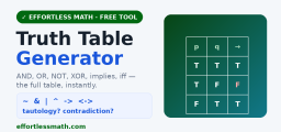Truth Table Generator (Free Logic Calculator)