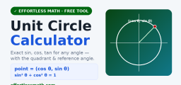 Unit Circle Calculator (Free Exact Values for Any Angle)
