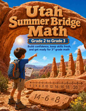 Utah Summer Bridge Grade 2 to 3 Math: 8 Weeks of Daily Practice