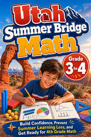 Utah Summer Bridge Grade 3 to 4 Math: 8 Weeks of Daily Practice