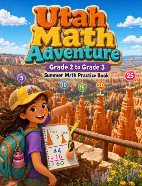Utah Grade 2 to 3 Summer Math Practice Book: 8 Weeks of Daily Practice