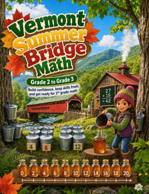 Vermont Summer Bridge Grade 2 to 3 Math: 8 Weeks of Daily Practice