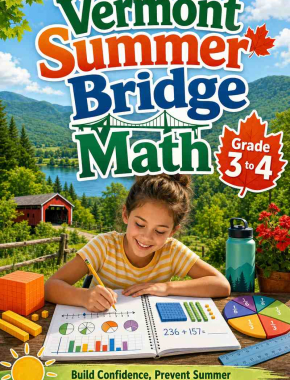 Vermont Summer Bridge Grade 3 to 4 Math: 8 Weeks of Daily Practice