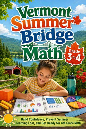 Vermont Summer Bridge Grade 3 to 4 Math: 8 Weeks of Daily Practice