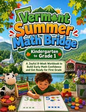 Vermont Summer Bridge K to Grade 1 Math: 8 Weeks of Daily Practice