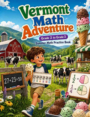 Vermont Grade 2 to 3 Summer Math Practice Book: 8 Weeks of Daily Practice
