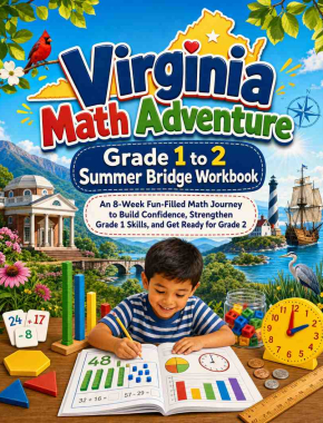 Virginia Summer Bridge Grade 1 to 2 Math: 8 Weeks of Daily Practice