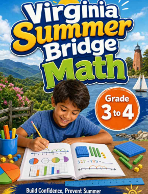 Virginia Summer Bridge Grade 3 to 4 Math: 8 Weeks of Daily Practice