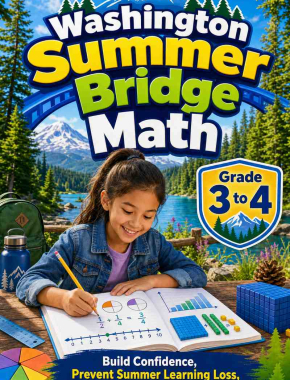 Washington Summer Bridge Grade 3 to 4 Math: 8 Weeks of Daily Practice