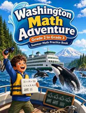 Washington Grade 2 to 3 Summer Math Practice Book: 8 Weeks of Daily Practice