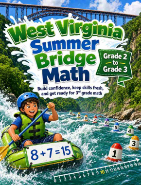 West Virginia Summer Bridge Grade 2 to 3 Math: 8 Weeks of Daily Practice