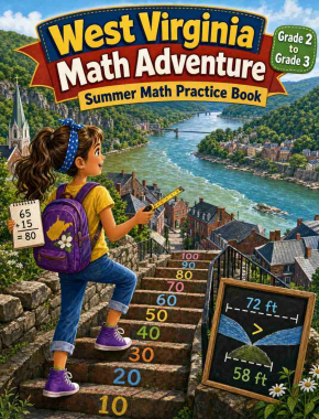 West Virginia Grade 2 to 3 Summer Math Practice Book: 8 Weeks of Daily Practice