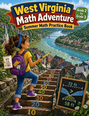West Virginia Grade 2 to 3 Summer Math Practice Book: 8 Weeks of Daily Practice