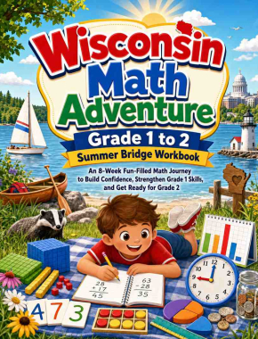 Wisconsin Summer Bridge Grade 1 to 2 Math: 8 Weeks of Daily Practice