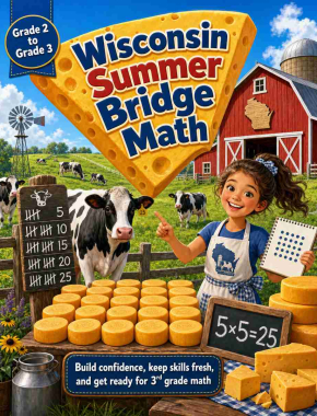 Wisconsin Summer Bridge Grade 2 to 3 Math: 8 Weeks of Daily Practice