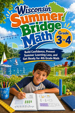 Wisconsin Summer Bridge Grade 3 to 4 Math: 8 Weeks of Daily Practice