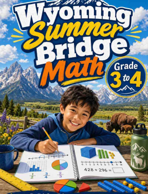 Wyoming Summer Bridge Grade 3 to 4 Math: 8 Weeks of Daily Practice