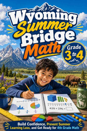 Wyoming Summer Bridge Grade 3 to 4 Math: 8 Weeks of Daily Practice
