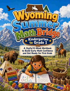 Wyoming Summer Bridge K to Grade 1 Math: 8 Weeks of Daily Practice