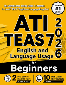 ATI TEAS 7 English and Language Usage for Beginners cover