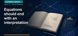 Equations should end with an interpretation