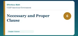 Necessary and Proper Clause