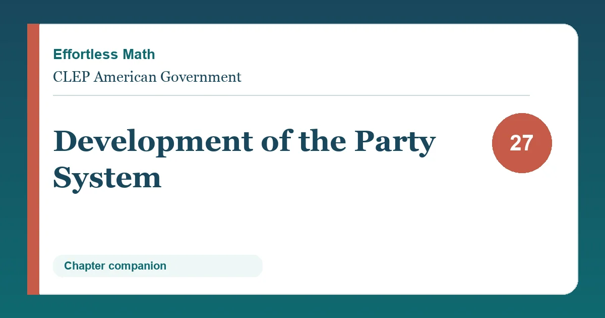 Chapter 27: Development of the Party System