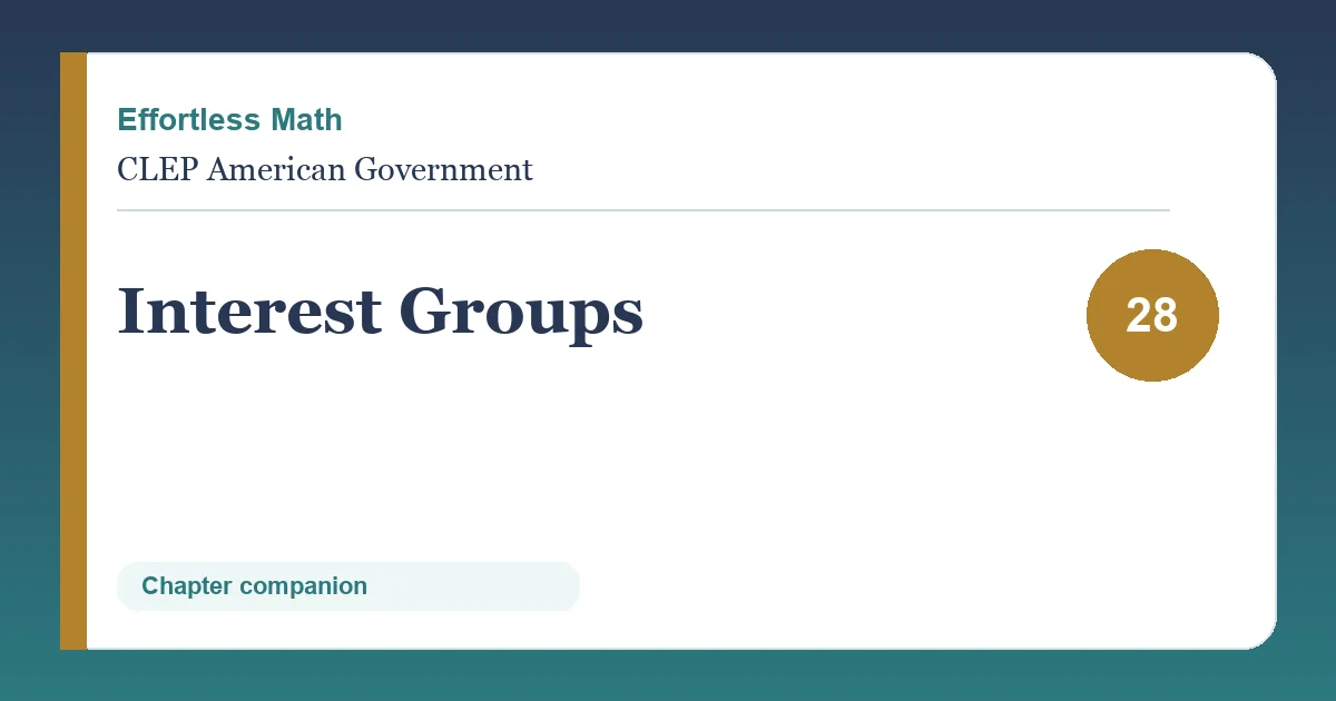 Chapter 28: Interest Groups