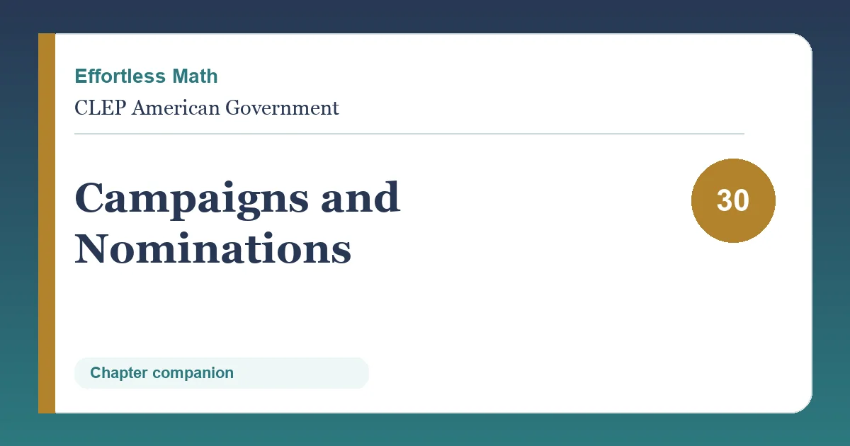 Chapter 30: Campaigns and Nominations
