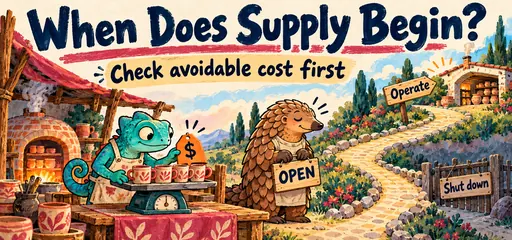 Gouache comic chameleon pottery seller and pangolin compare operating with shutting down at a fork in the path.