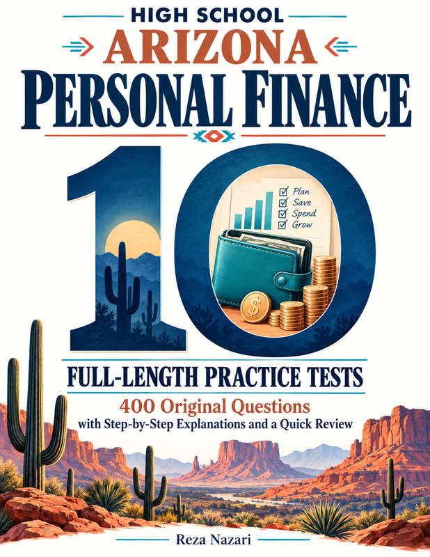 10 Full-Length Arizona Personal Finance Practice Tests cover