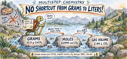 Multistep Chemistry Problems: Moles to Gas Volume