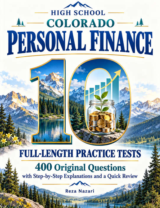 10 Full-Length Colorado Personal Finance Practice Tests cover