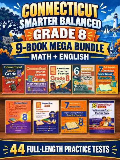 Connecticut Smarter Balanced Grade 8 Math & ELA Mega Bundle