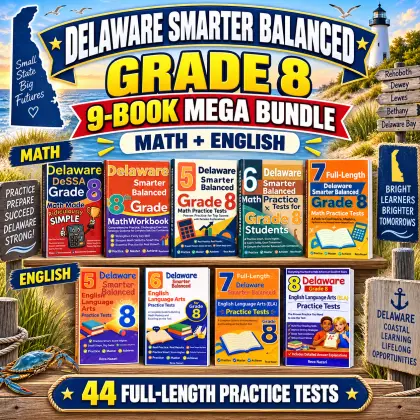 Delaware Smarter Balanced Grade 8 Math & ELA Mega Bundle