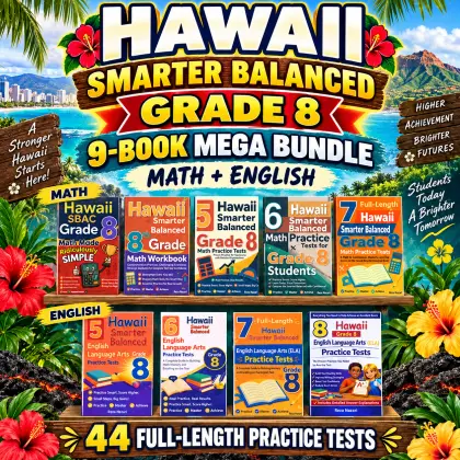 Hawaii Smarter Balanced Grade 8 Math & ELA Mega Bundle