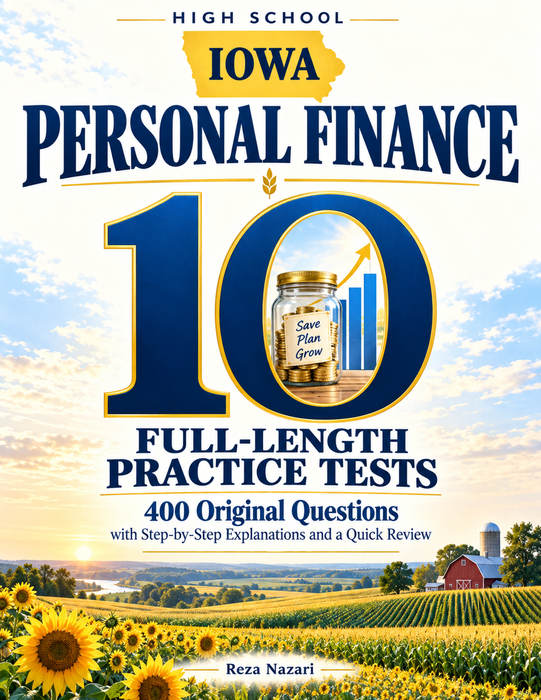10 Full-Length Iowa Personal Finance Practice Tests cover