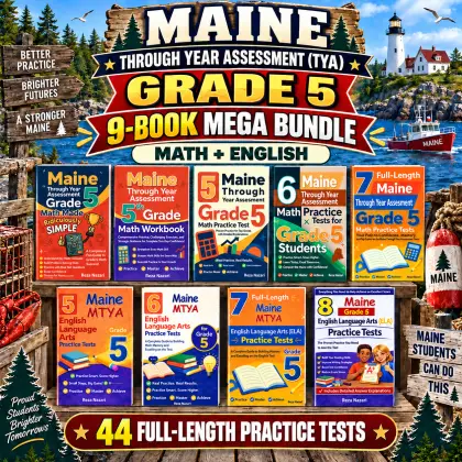 Maine Through Year Assessment (TYA) Grade 5 Math & ELA Mega Bundle