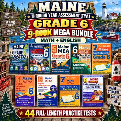 Maine Through Year Assessment (TYA) Grade 6 Math & ELA Mega Bundle