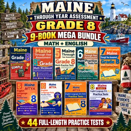 Maine Through Year Assessment Grade 8 Math & ELA Mega Bundle