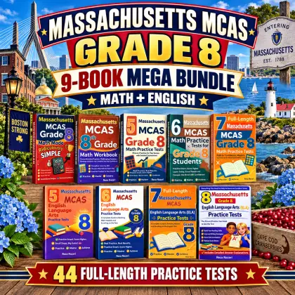 Massachusetts MCAS Grade 8 Math & ELA Mega Bundle