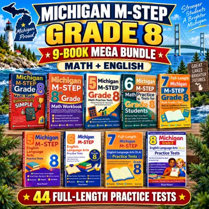 Michigan M-STEP Grade 8 Math & ELA Mega Bundle